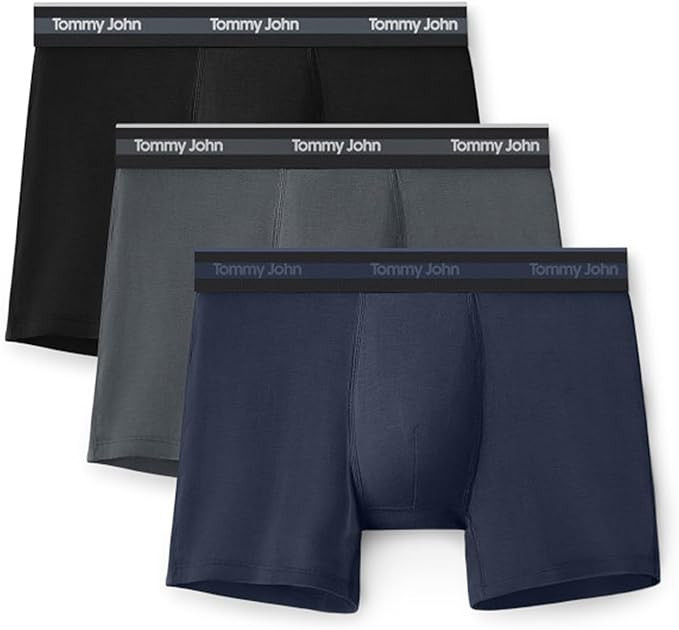 Tommy John Men's Comfort Micro Trunk Boxer Brief Underwear - 4" 3-Pack, 4-Way Stretch, Stay-Put W... | Amazon (US)