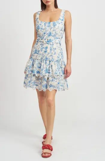 En Saison Davina Floral Eyelet Embroidered Scallop Hem Minidress | Nordstrom | Nordstrom