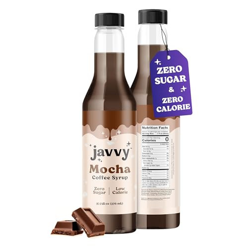 Javvy Coffee Syrup - Zero Sugar, Zero Calorie, Coffee Flavoring Syrup, Coffee Bar Accessories - Great for Flavoring All Types of Drinks – Mocha | Amazon (US)