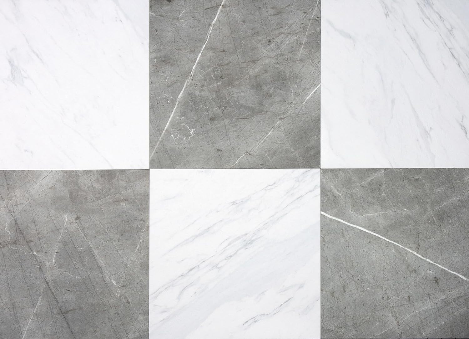 FloorPops 12-in by 12-in Grey & White Marble Bonneville Peel & Stick Floor Tiles | Amazon (US)