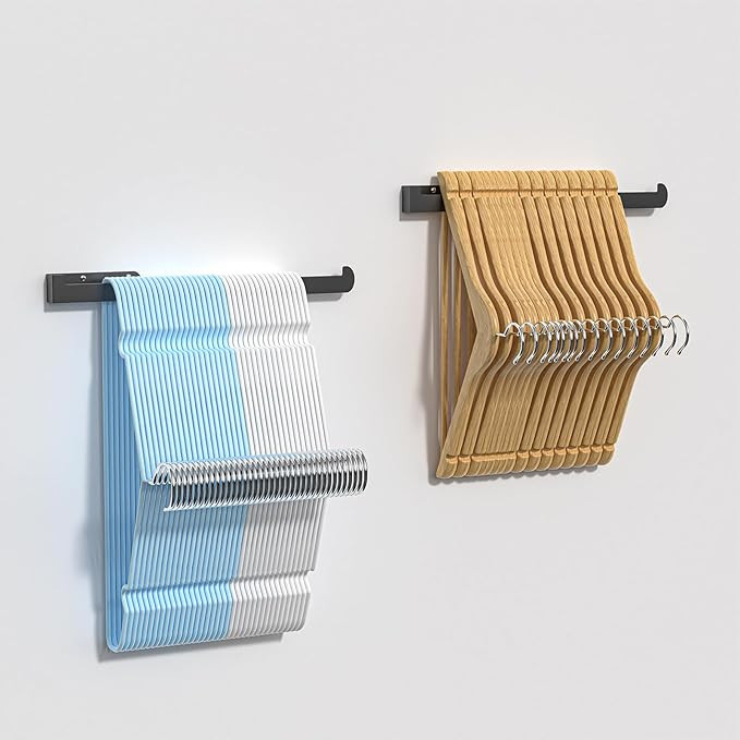 2-Pack Black 15-Inch Wall Mounting Hanger Organizer for Closet, Laundry Room Organization and Sto... | Amazon (US)