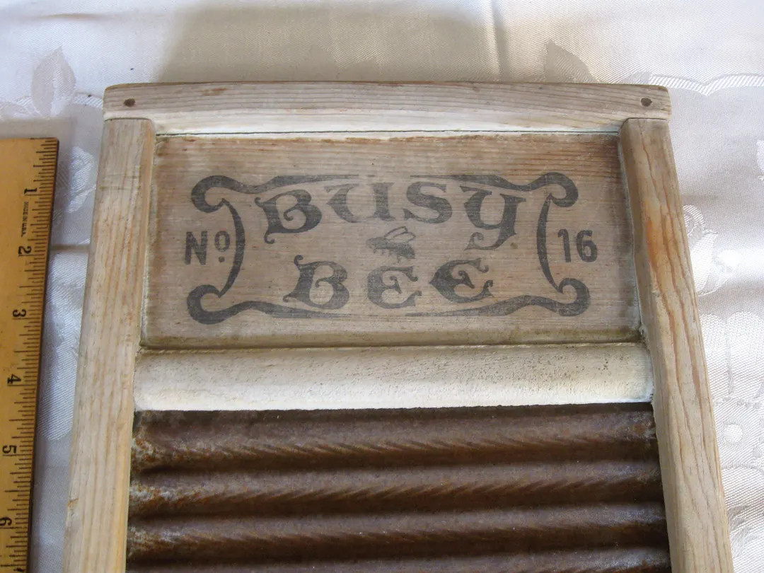 Vintage Busy Bee Wooden Wash Scrub Board Washboard - Etsy | Etsy (US)