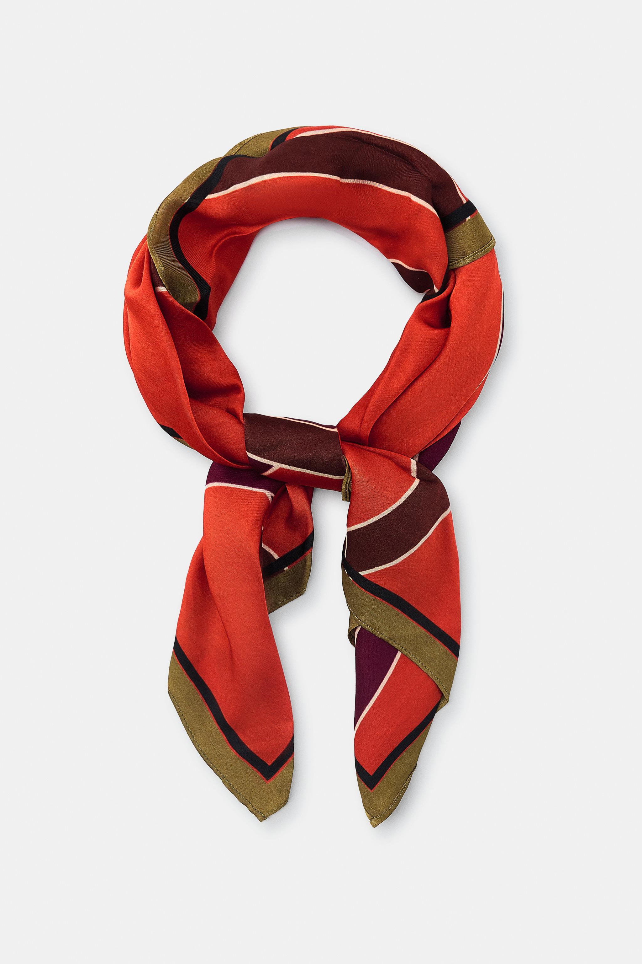 100% VISCOSE STRIPED PRINT SCARF | Zara US