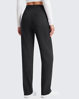 G4Free ShiftReady Womens Dress Pants Pinstripe Straight Leg Work Yoga | Amazon (US)