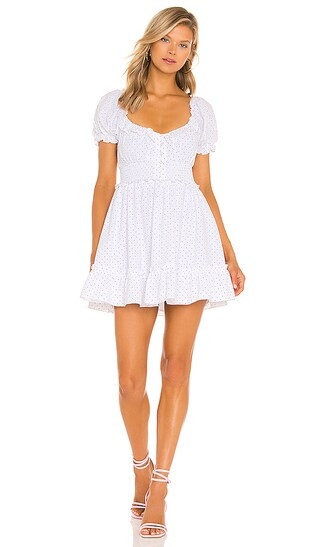 Beckett Mini Dress in White | Revolve Clothing (Global)