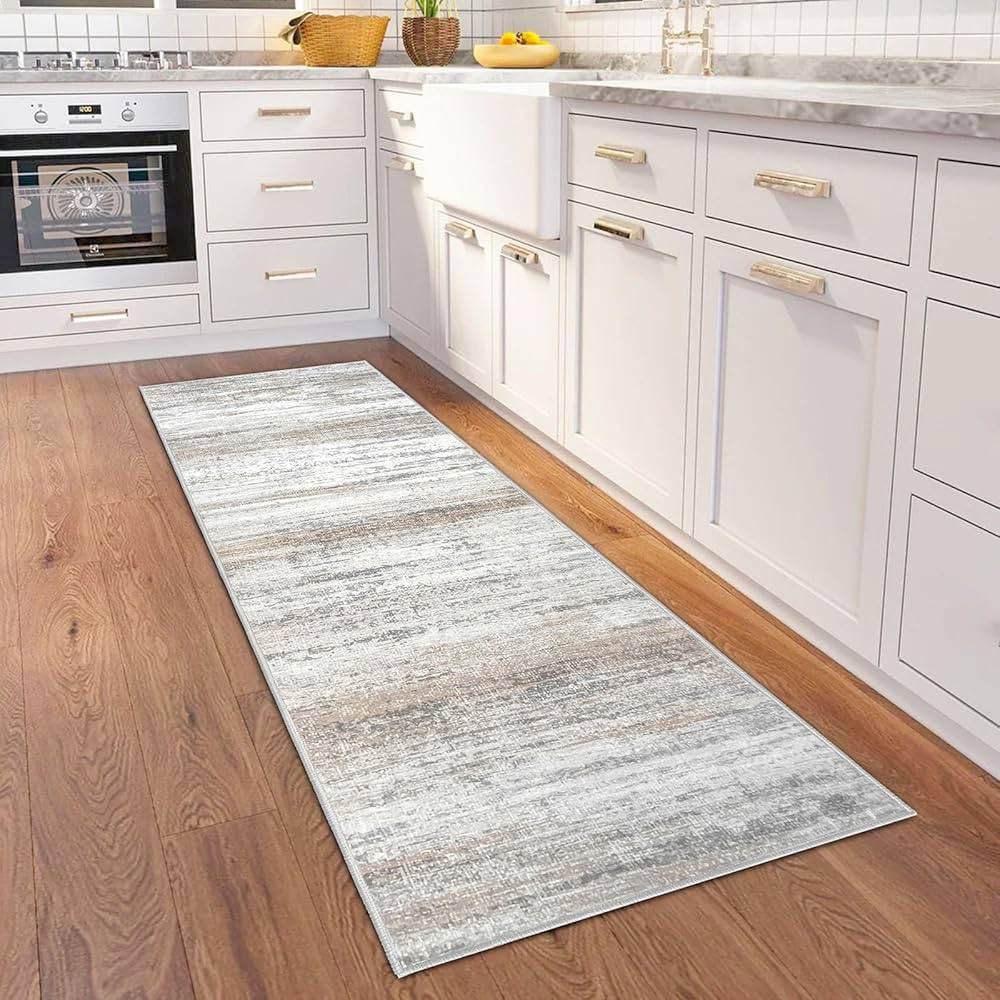 KOZYFLY Modern Abstract Kitchen Runner Rug, 2x6 Washable Rug Runner Non-Slip Soft Striped Hallywa... | Amazon (US)