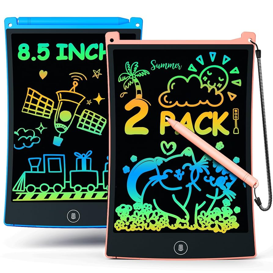 bravokids 2 Pack LCD Writing Tablet with Stylus, 8.5 inch Colorful Doodle Board Drawing Pad for K... | Amazon (US)