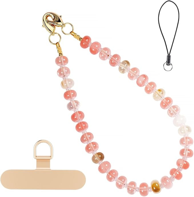 Amazon.com: CH.yishi Handmade Natural Gemstone Crystal Beaded Charm Cell Phone Camera Lanyard, Ha... | Amazon (US)