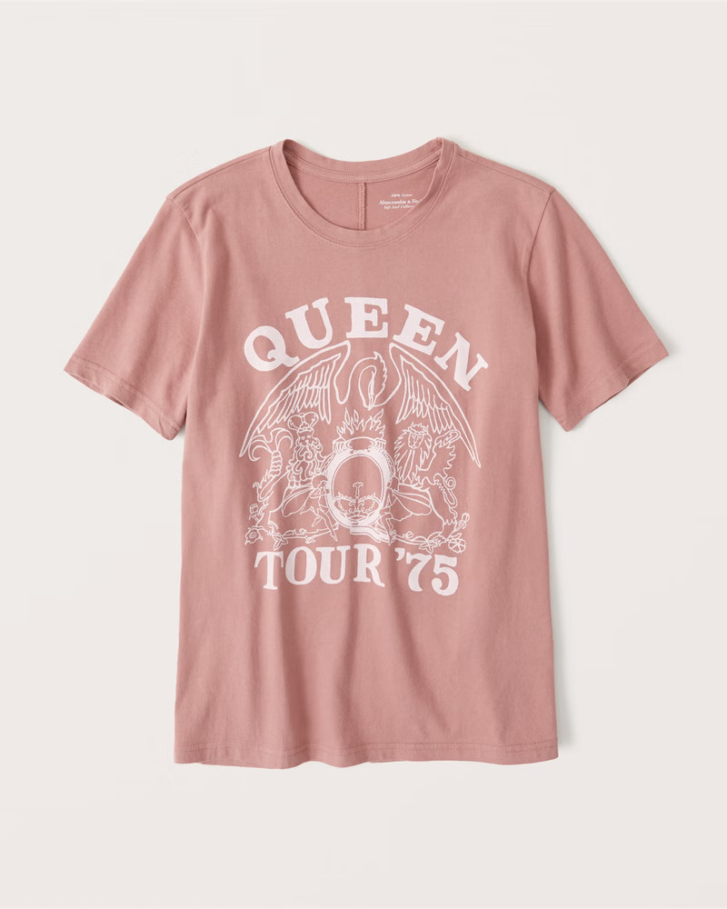 Queen 90s-Inspired Relaxed Band Tee | Abercrombie & Fitch (US)