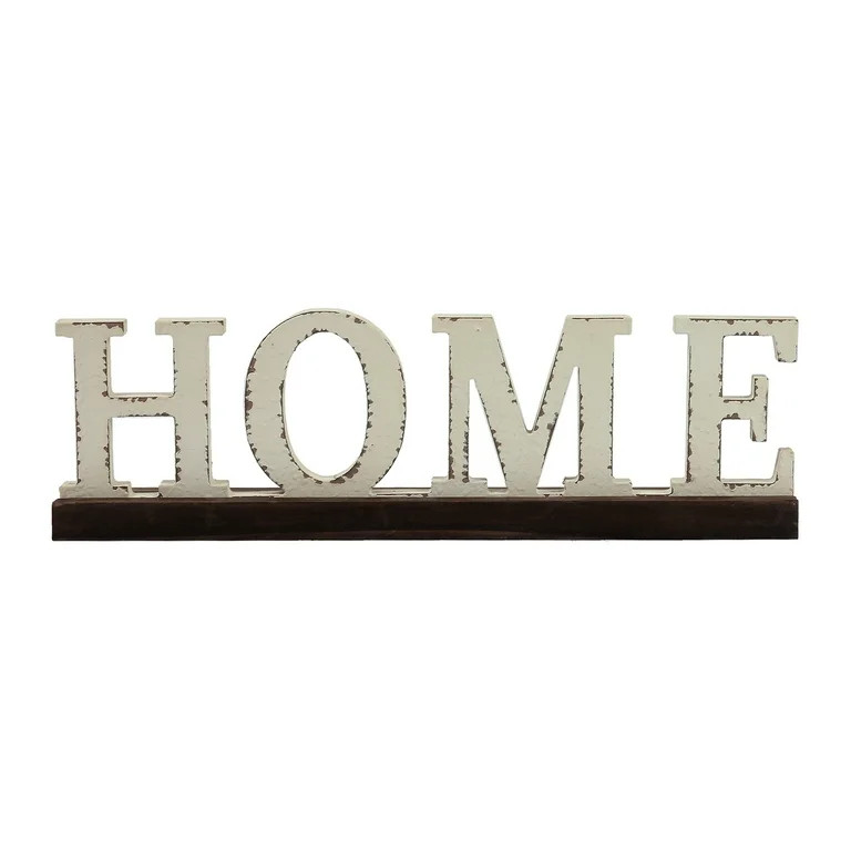 Farmhouse Distressed White Home Signs, Wooden Signs for Home Decor, 15.7" x 2" x 3.5" | Walmart (US)