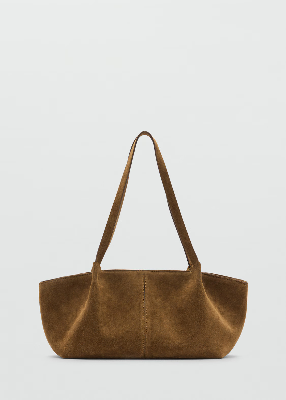 Double handle suede leather bag - Women | MANGO United Kingdom | MANGO (UK)