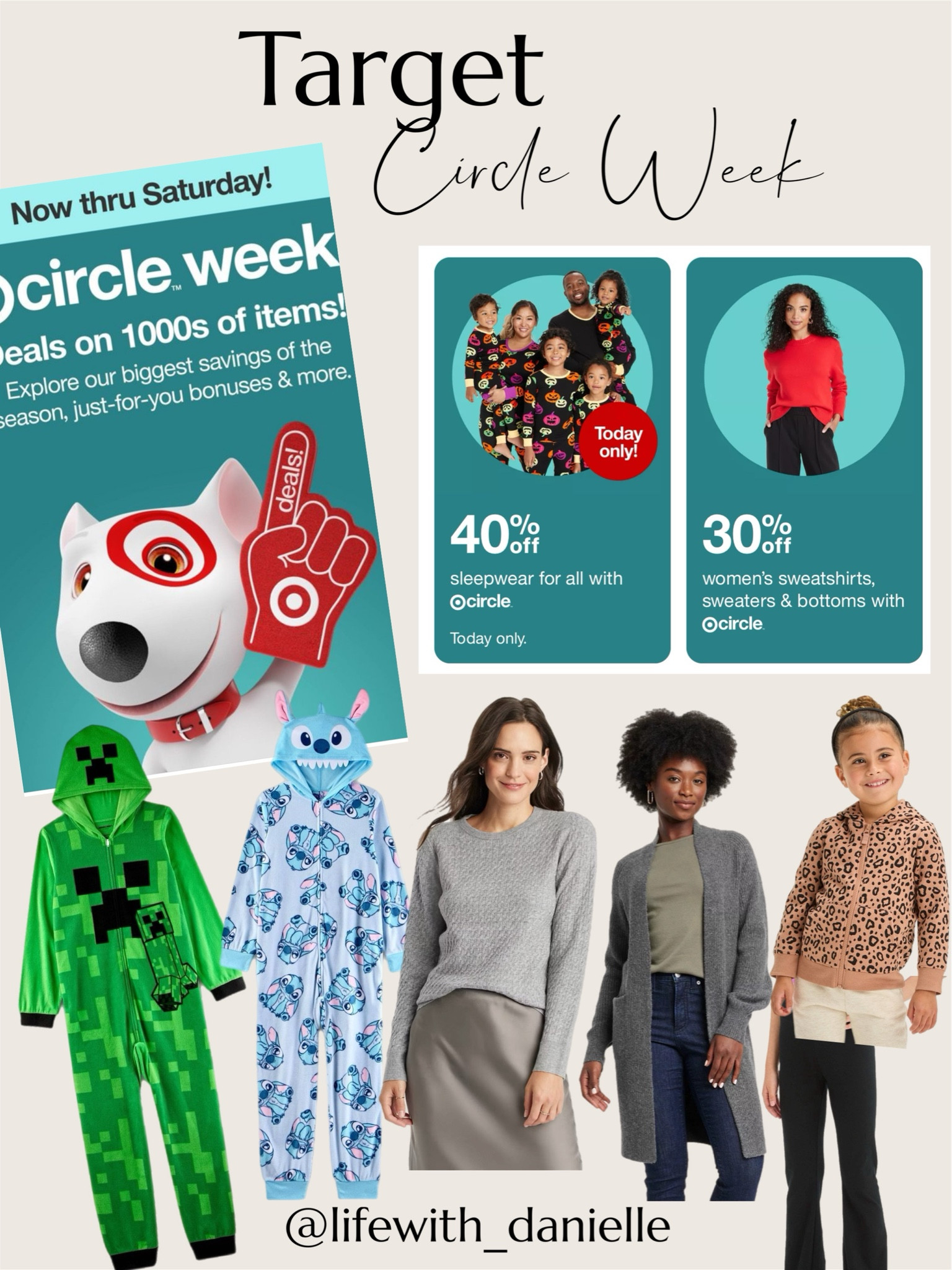 Target Circle Week! So many good deals! Pajamas 40% off, 30% off sweaters and bottoms, and so much more!

Fall clothes
Christmas shopping 
Pajamas

#LTKSaleAlert #LTKSeasonal #LTKFamily