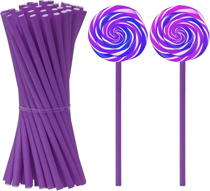 50Pcs Candy Paper Sticks Candy Making Treat Stick for Christmas Birthday Party Cake Pop Cupcake T... | Amazon (US)