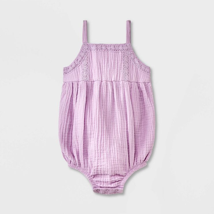 Grayson Collective Baby Girls' Sleeveless Gauze Bubble Top & Bottom Set with Headband - Purple | Target