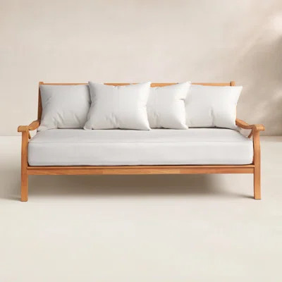Brunswick 79" Wide Outdoor Teak Patio Daybed with Cushions | Wayfair North America