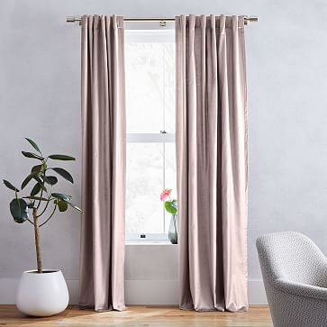 Luster Velvet Curtain - Dusty Blush | West Elm (US)