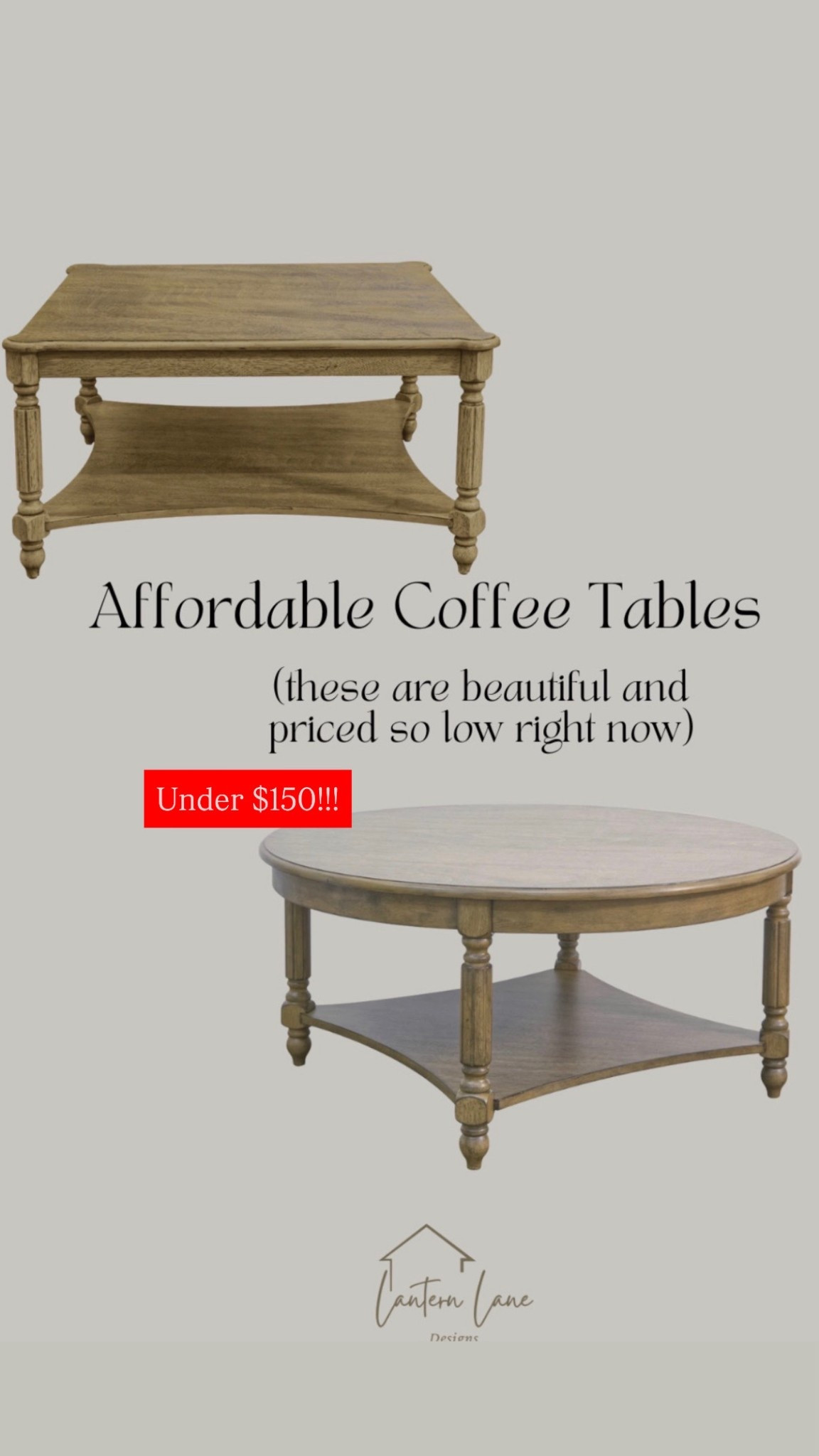 Can't believe the price of these coffee tables. They are gorgeous and currently under $150! Come in other colors as well. 

round coffee table, square coffee table, pottery barn look for less 

 

#LTKHome #LTKSaleAlert