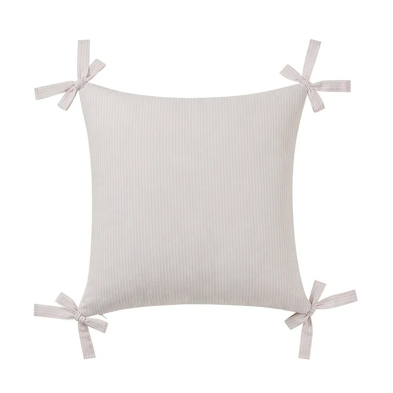 My Texas House 20" x 20" Pink Pinstripe Corner Bows Decorative Pillow Cover | Walmart (US)