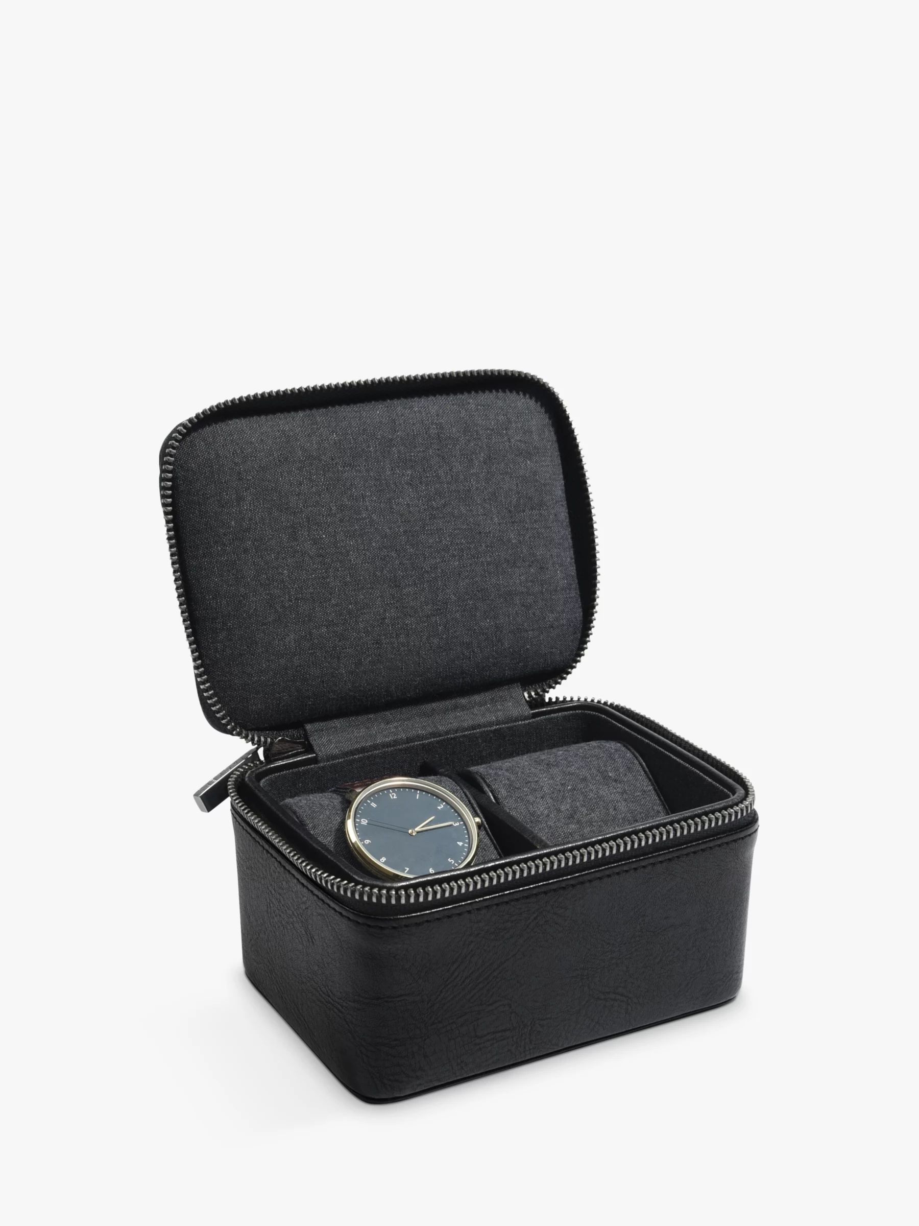 Stackers Double Watch Box, Black | John Lewis (UK)