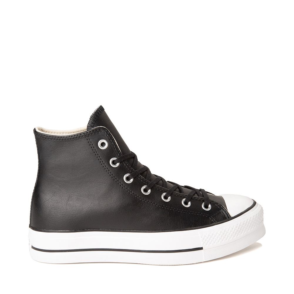 Womens Converse Chuck Taylor All Star Hi Lift Leather Sneaker - Black / White | Journeys