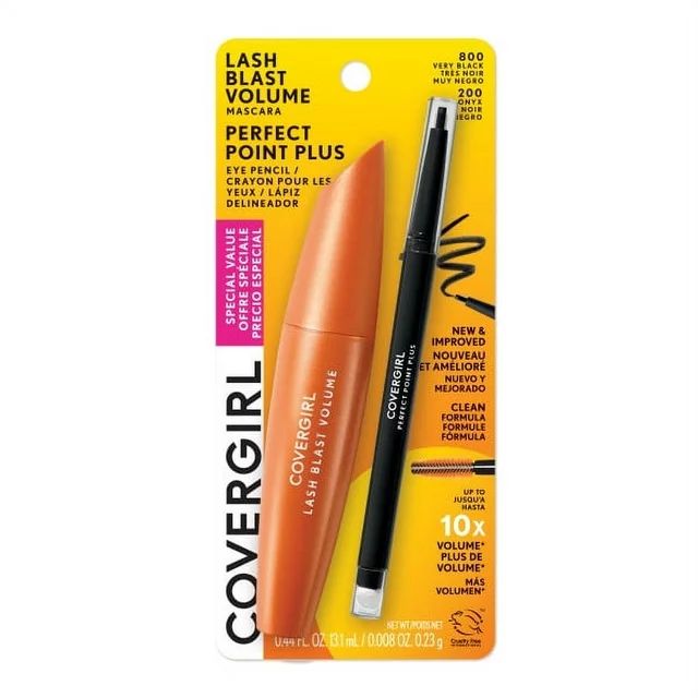 COVERGIRL Lash Blast Volume Mascara + Perfect Point Plus Eyeliner Pencil Value Pack, 800 Very Bla... | Walmart (US)
