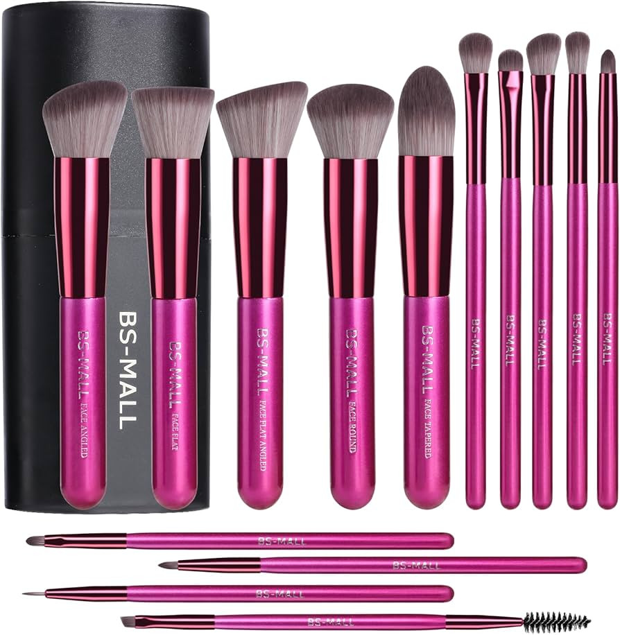 BS-MALL Makeup Brushes 14 pcs Makeup Tools Kit Premium Synthetic Powder Foundation Contour Concea... | Amazon (US)