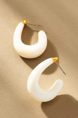 Resin Rounded Hoop Earrings | Anthropologie (US)