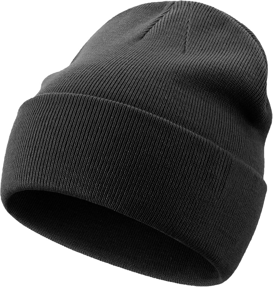 100% Cotton Beanie Hats for Women Men Winter Soft Warm Knit Cuffed Hats Fisherman Beanie Skull Ca... | Amazon (US)