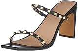 The Drop Women's Avery Square Toe Two Strap High Heeled Sandal, Black Studded, 9.5 | Amazon (US)