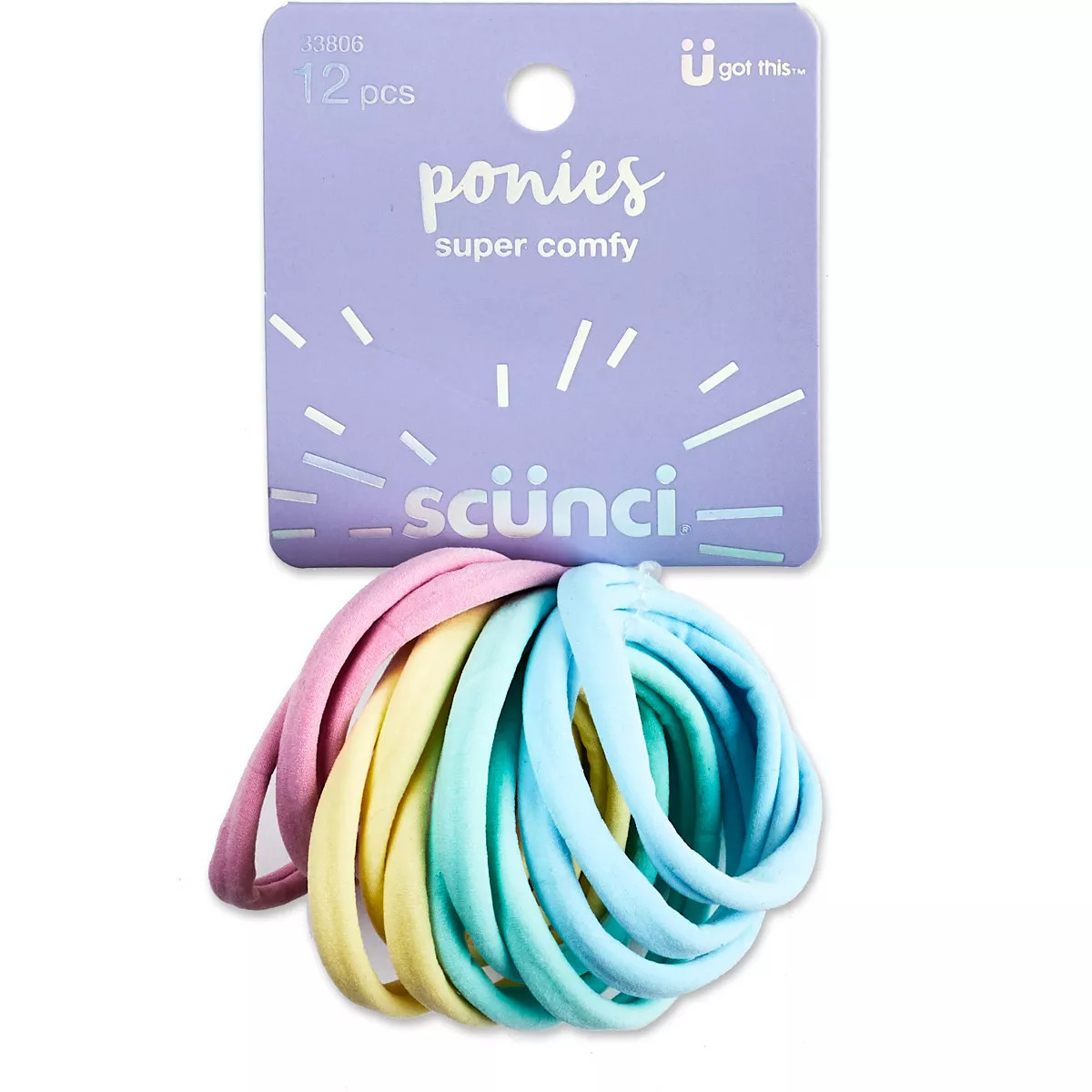 scünci Hosiery Elastic Hair Ties - All Hair - Pastels - 12pcs | Target