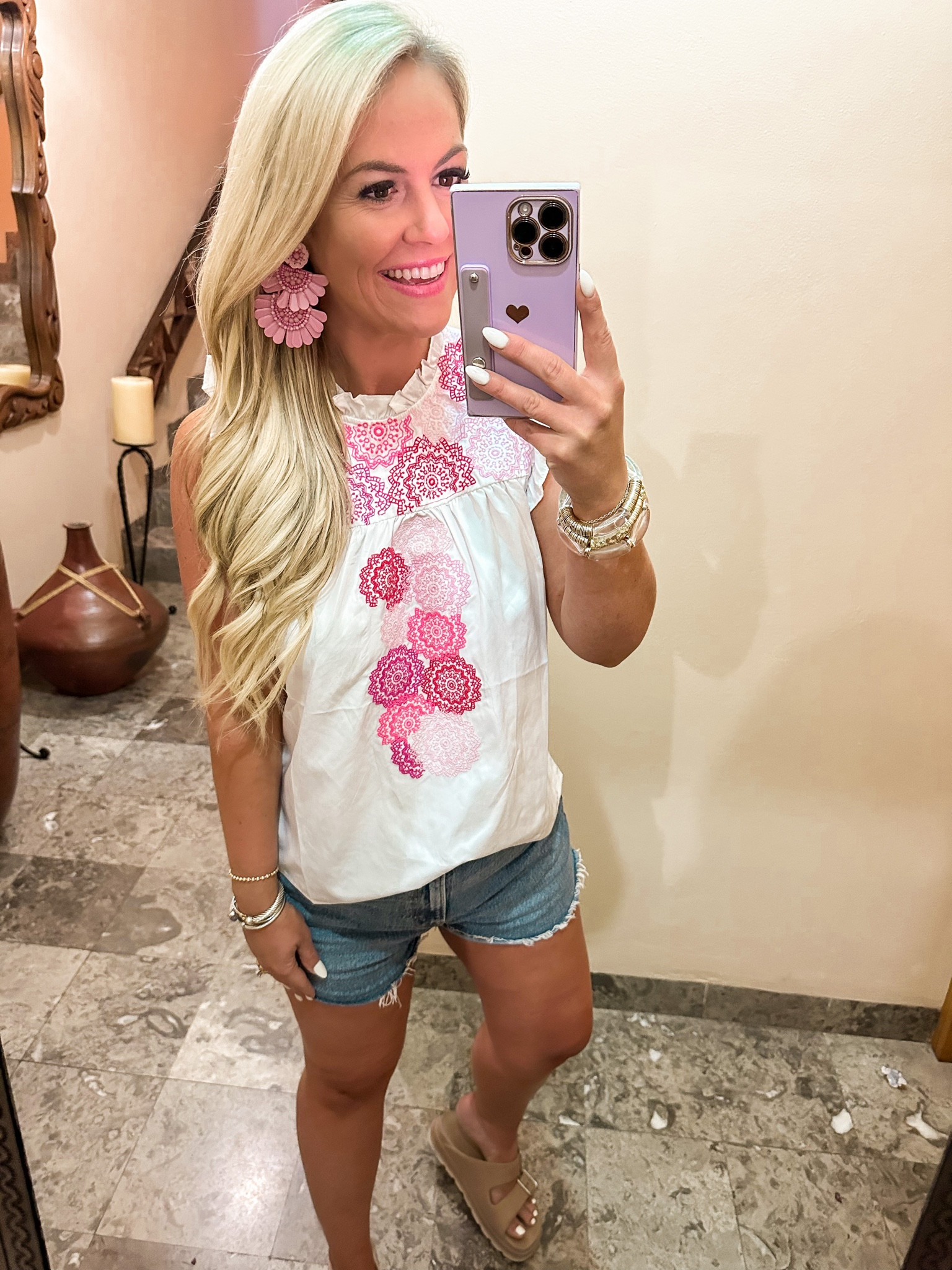 Perfect summer top! I love the embroidery and ruffle sleeve detail! Runs tts. So cute with shorts and jeans! 

#LTKtravel