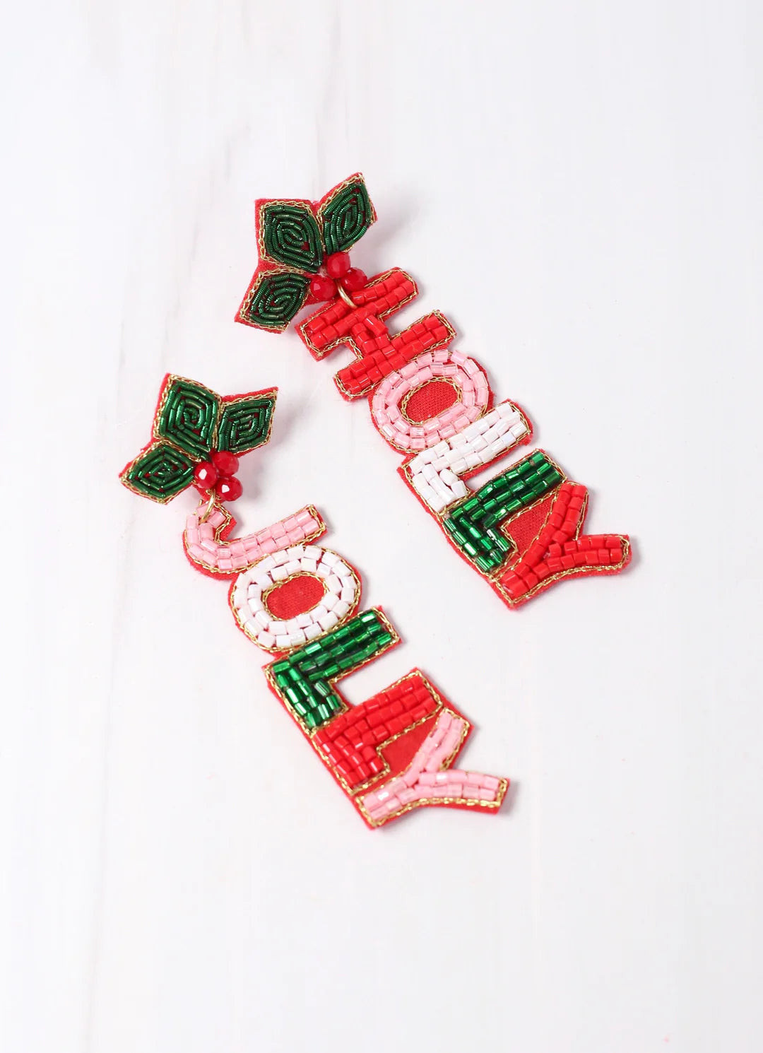 Holly Jolly Red Multi Beaded Earring | Caroline Hill