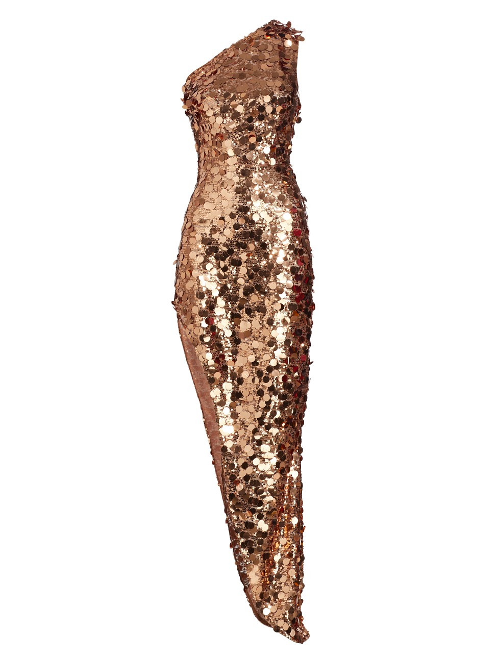 Women's Farah Paillette One-Shoulder Gown - Gold - Size Medium | Saks Fifth Avenue