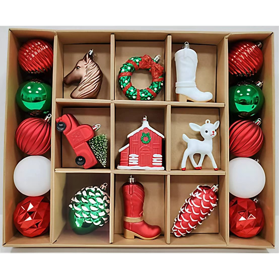 New!Red Shed Shatterproof Farm-Themed Christmas Ornament Set, 19 pc. | Tractor Supply