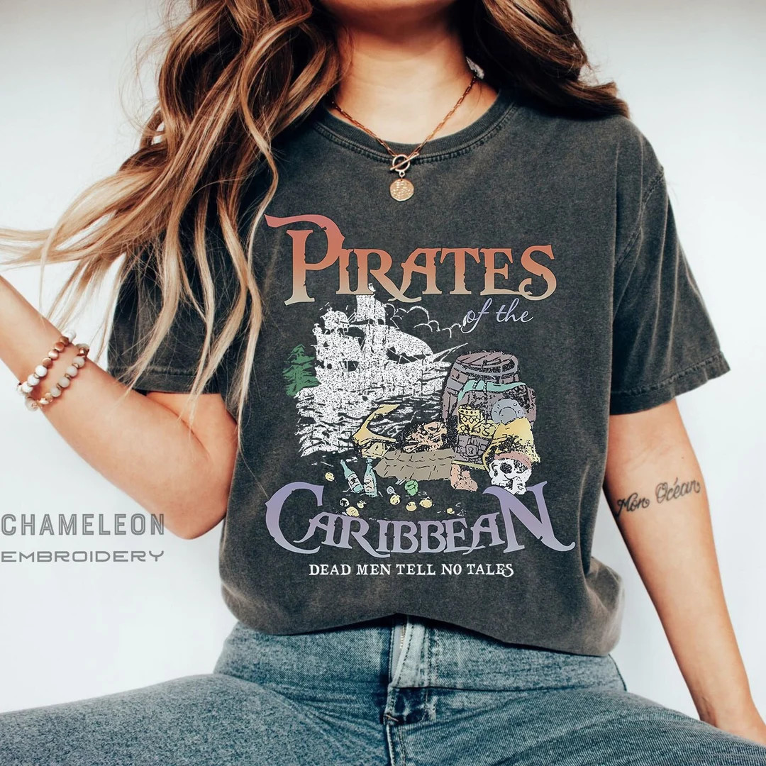 Pirates of the Caribbean Disneyland Comfort Colors Shirt, Vintage Disney Shirt, Dead Men Tell No ... | Etsy (US)