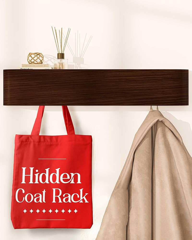 OLEEK Wall Coat Rack - Wall Shelf with Hooks - entryway Hooks - entryway Shelf - Modern Coat Rack... | Amazon (US)