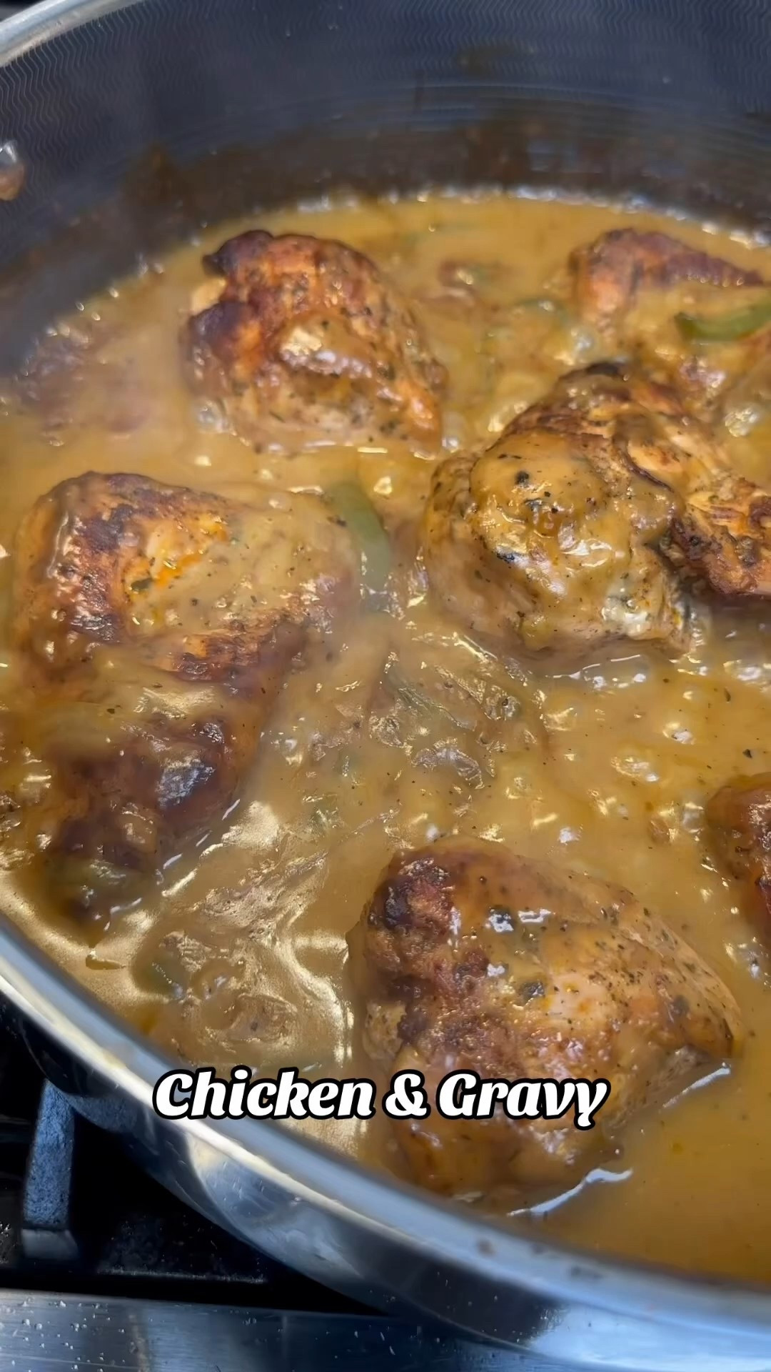 Chicken and gravy was cooked in a 
Hexclad pan.

#LTKfoodie #LTKHome