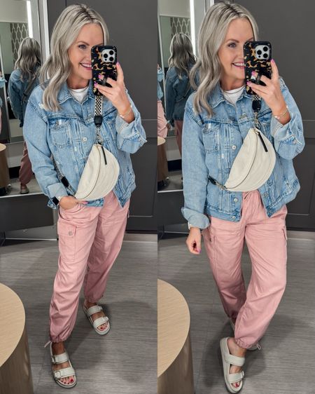 Today’s ootd for running errands
I’m in small in the cargo pants 
Medium in the tee and denim jacket 


#LTKstyletip #LTKover40 #LTKfindsunder50