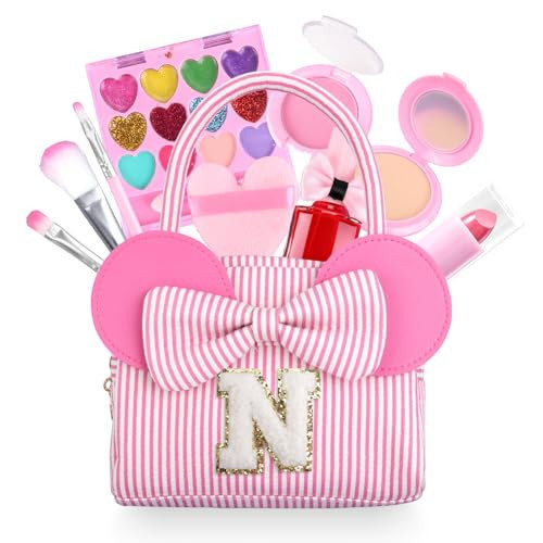 Gifts for 3 4 5 6 7 8 9 10 Year Old Girls Birthday Christmas Valentines, Princess Non Toxic Makeup kit Toys for Little Girls Presents, maquillaje para niñas Kids Makeup - N | Amazon (US)