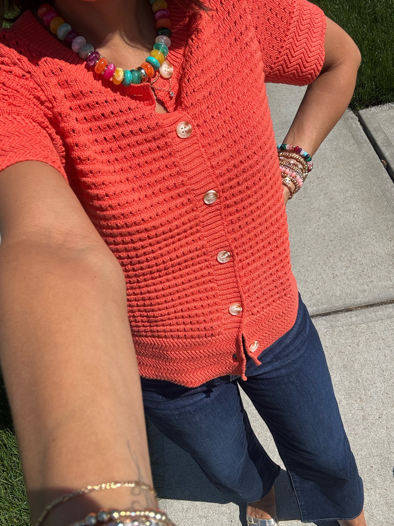 Amazon sweater - beautiful color and quality - wearing small
Jcrew Factory cropped wide leg jeans size 25- considering sizing down 

#LTKmomlife #LTKWorkwear #LTKOver40