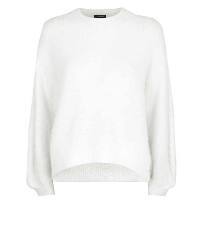 Cream Fluffy Slouchy Jumper Add to Saved Items Remove from Saved Items | New Look (UK)