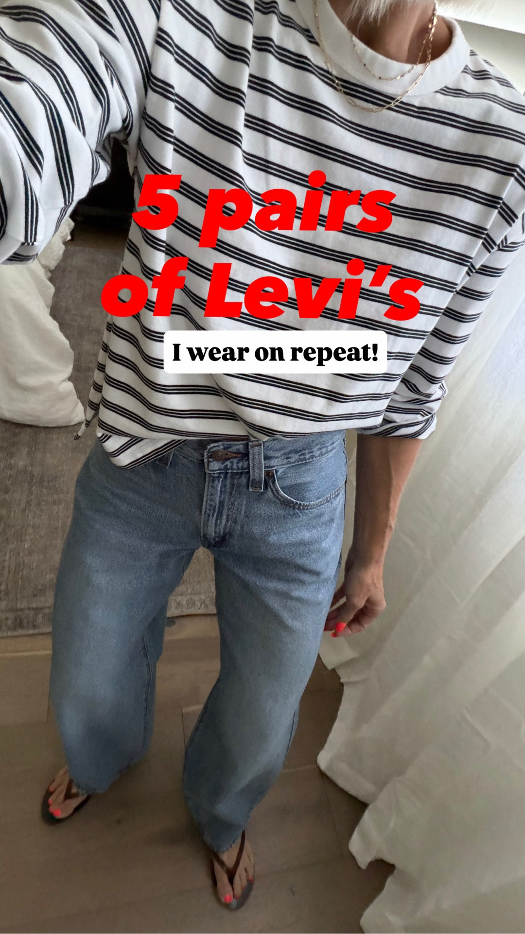 These are my 5 most worn pairs of @levi  jeans— different styles, different washes, but one thing in common: they’re all REALLY flattering.
🚨HUGE SALE — up to 40% off when you fill your cart!
Good fits, great washes, and jeans I actually reach for over and over.

They all fit tts 👉plus, most come in several inseam lengths + wash options, so there’s a little more flexibility to find your perfect fit.

#LevisLTKPartner

#LTKmomlife #LTKOver40 #LTKSaleAlert