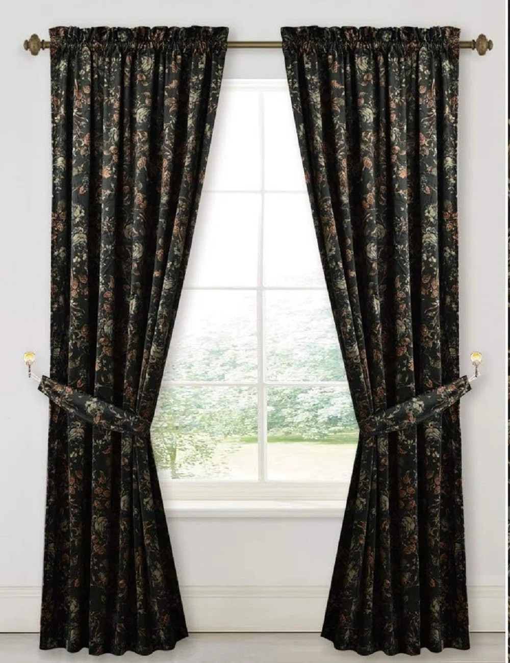 2 Panels Black Velvet Curtains For Living Room - Elegant Home Decor Soft Thick Heavy Velvet Drape... | Wayfair North America