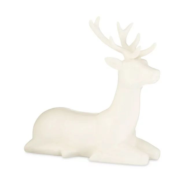 Holiday Time White Ceramic Deer, 7.5" | Walmart (US)