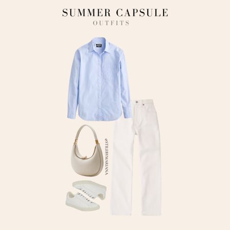 Summer capsule outfit 
Elevated casual outfit with white jeans and sneakers

#LTKSeasonal #LTKStyleTip #LTKFindsUnder100