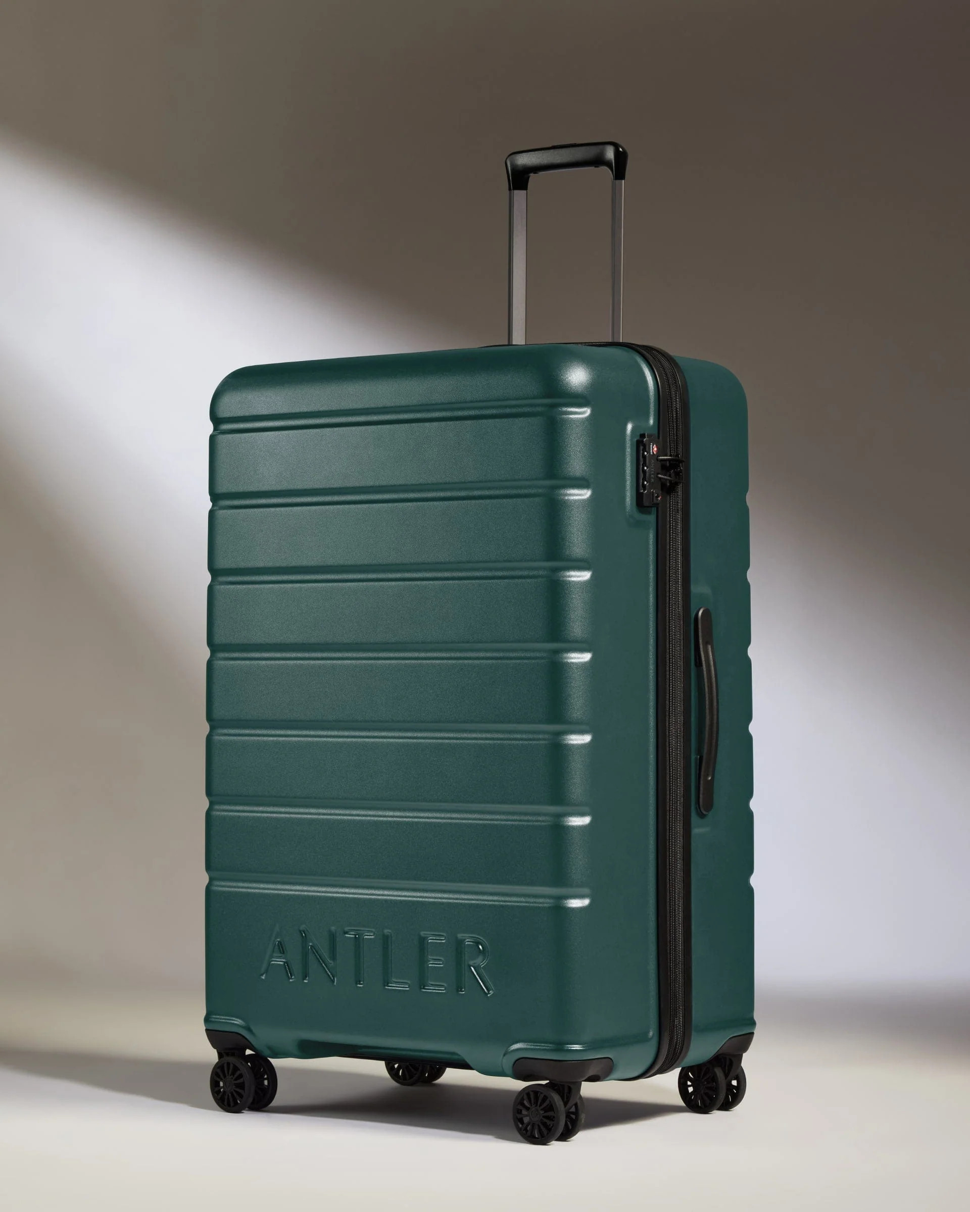 Large Suitcase Dark Teal - Logo | Lightweight Hard Shell Luggage | Antler UK