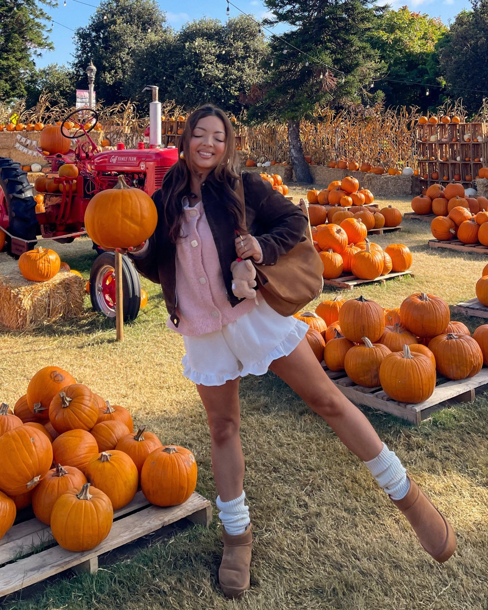 Pumpkin patch outfit, fall outfit, fall outfit ideas, suede brown jacket, Uggs outfit 

#LTKStyleTip #LTKSaleAlert #LTKFindsUnder100