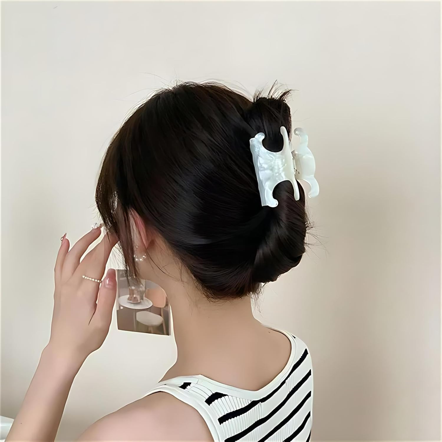 Premium durable acetate butterfly hair clips, 4 Pack. Medium Size Acetate Hair Claw Clips with Se... | Amazon (US)