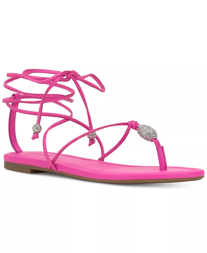 Women's Amille Tie-Up Flat Sandals, Created for Macy's | Macys (US)