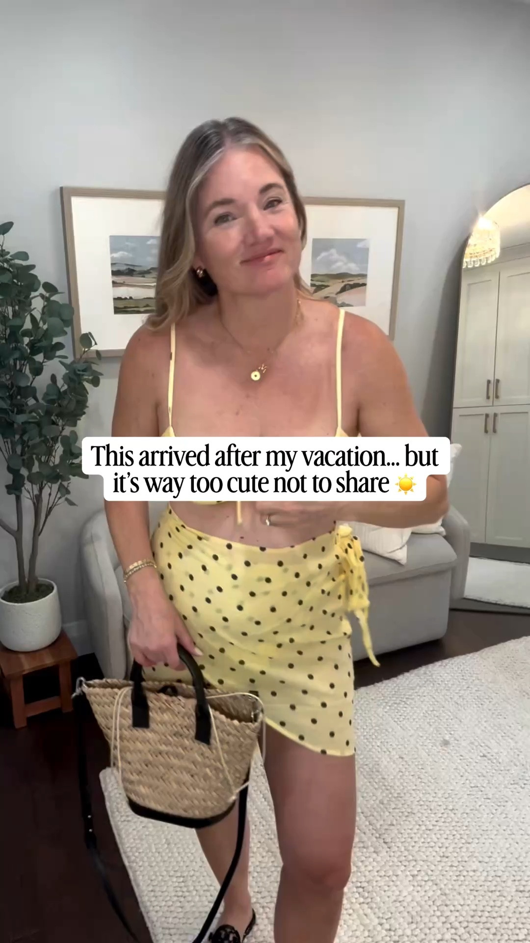 Love this gorgeous yellow dot set from Aerie! I’m wearing a M in everything! 

#LTKSwim